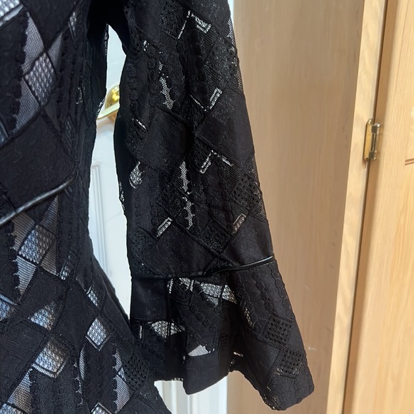 Lace & vegan leather jacket. - Picture 3 of 8